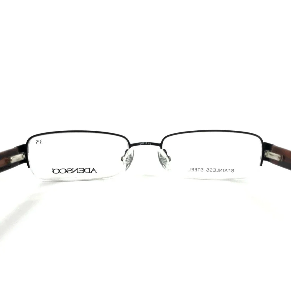 Adensco Eyeglasses Frames ANTHONY RX1 Black Brown Rectangle Half Rim 51-18-140